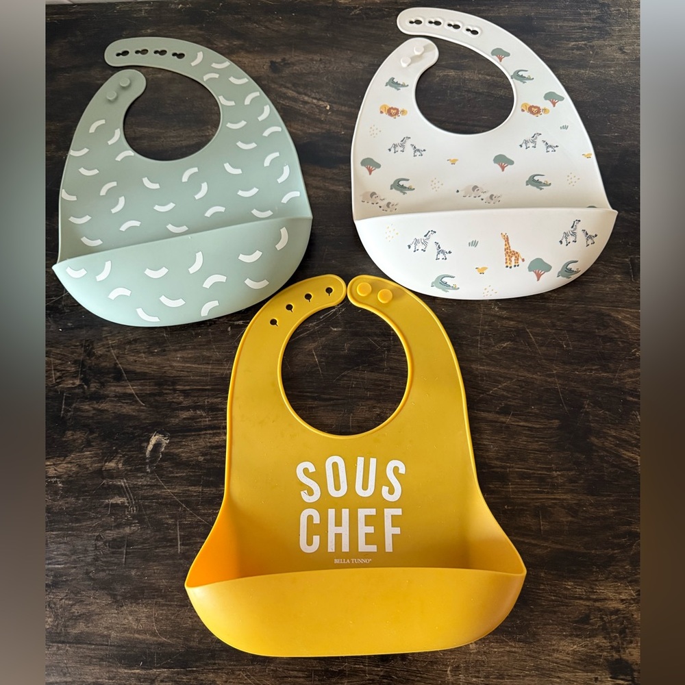 3 Silicon Baby Bibs